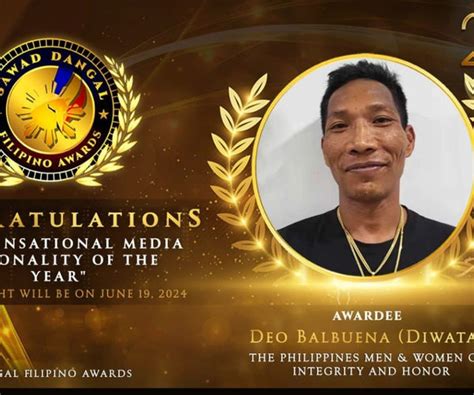 Deo Balbuena, known as 'Diwata', wins 'Most Sensational Media .